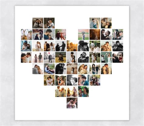 Heart Photo Collage Templates Love Collage Digital Photo Etsy India