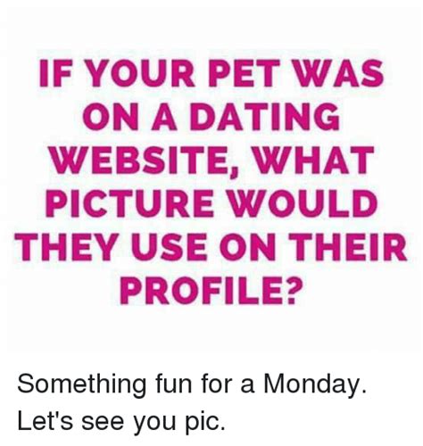 If Your Pet Was On A Dating Website What Picture Would They Use On