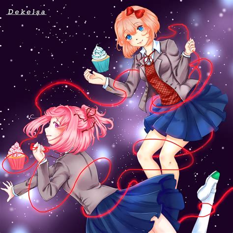 Anime Anime Girls Doki Doki Literature Club Sayori Doki Doki Literature Club Natsuki Doki Doki