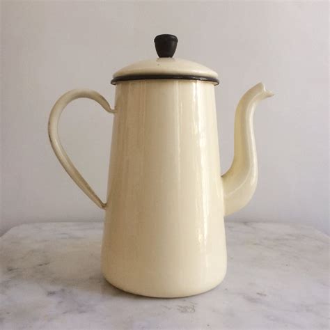 Vintage Enamel Coffee Pot Vintage Pot Enamelware Coffee Pot