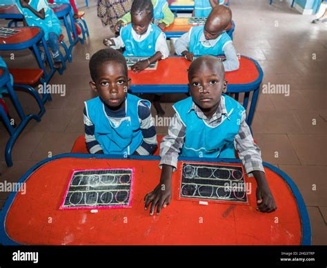 Senegal Africa January 2019 African School Children Wearing Uniform