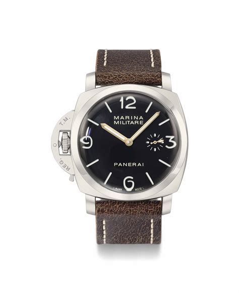 Panerai A Large And Rare Stainless Steel Limited Edition Left Handed