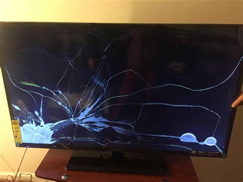 Aquos Lcd Youtube Destroying Crack In Lcd Tv Screen Broken Big Screen