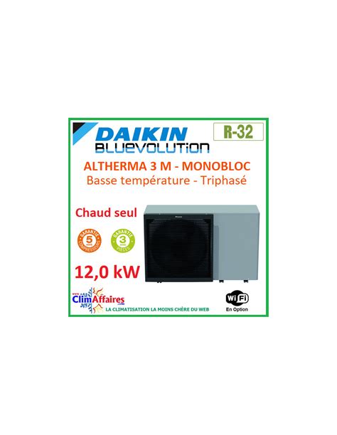Daikin PAC Air Eau Altherma 3 M EDLA14DW1 Monobloc Triphasé