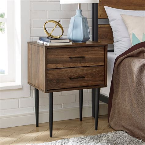 Welwick Designs Modern 2 Drawer Nightstand And Side Table With Storage