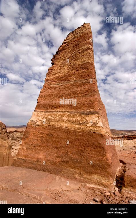 Obelisk By High Place Of Sacrificepetra Jordan Middle East