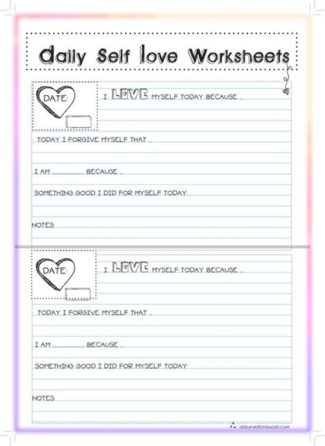 Daily Self Love Worksheet Inspirations Pinterest Posts Love And