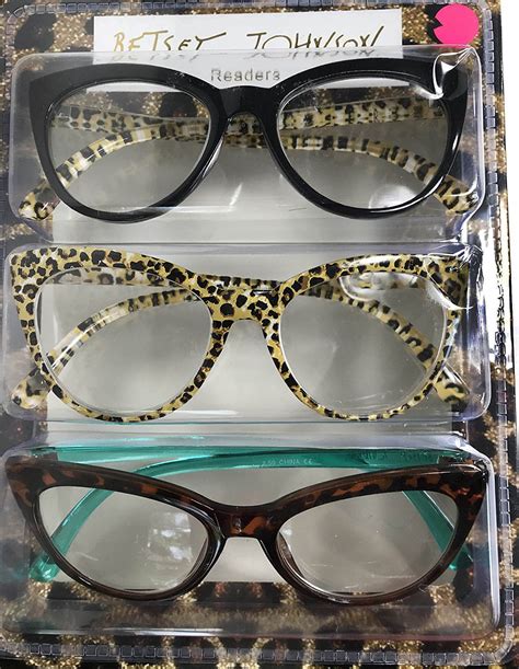 Betsey Johnson 3 Pairs Reading Glasses Teal Leopard Black Readers 2 50