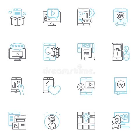 Communication Plan Linear Icons Set Strategy Messaging Channels