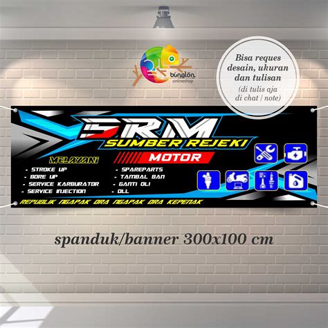 Spanduk Bengkel Motor Racing Spanduk Banner Bengkel Motor Keren