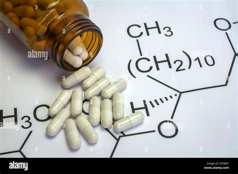 Chemistry Science Formula And Pills Medicine Symbol Stock Photo Alamy
