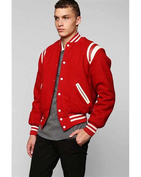 Urban Outfitters Vintage Red Varsity Jacket For Men Lyst