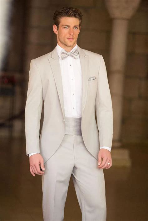 Custom Made Cream Colored Groom Wedding Suits Bespoke Men Suit Tailored