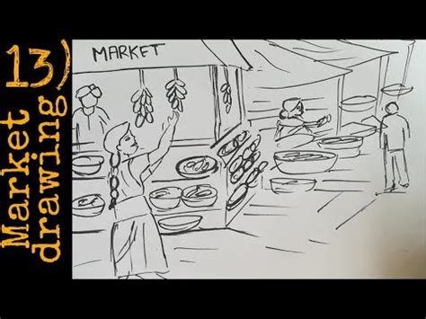 Before you put pencil to paper, make sure you have these supplies on hand How To Draw A Market Scenery - It shows how to draw/sketch and shading objects in an easy ...