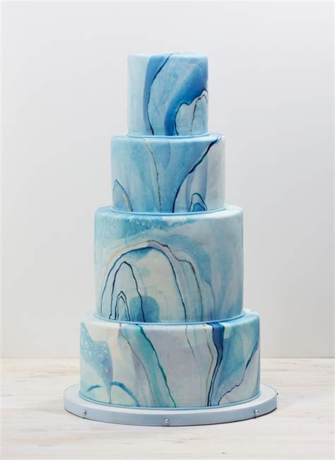 Whipped Bakeshop Blue Marble Wedding Cake Cake Blue