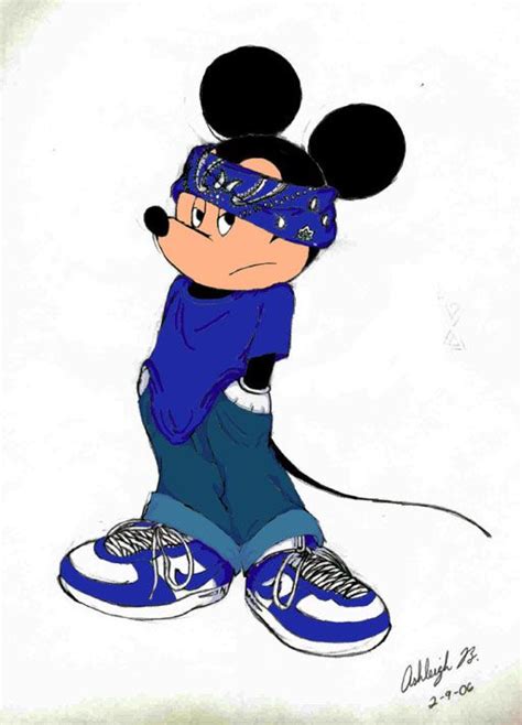 Gangster mickey mouse drawings gangsta drawing cool graffiti cartoon disney cholo characters chicano cartoons gangsters easy coloring pages bad inboxdollars. This picture is of Mickey Mouse dressed as a crip. A crip is a gangmember that was considered ...