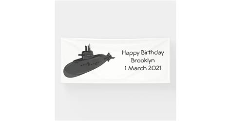 Submarine Cartoon Illustration Banner Zazzle