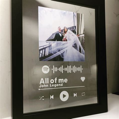 Custom Spotify Glass Frame Art Spotify Song Poster Custom Etsy