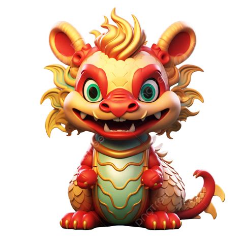 Three Dimensional Cute 3d Red Golden Chinese Dragon Shape 2024 New Year Festival Spring Festival