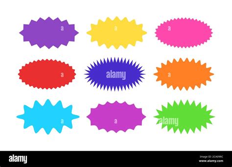 Starburst Sticker Set Collection Of Colorful Special Offer Sale Oval
