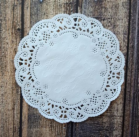 50 French Lace Round Paper Doilies 6 Inch White Doily Etsy