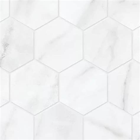 Enigma Carrara Nevoso 2 Inch Hd Matte Hexagon Porcelain Mosaic Tile