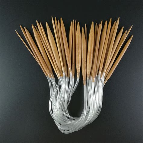 Hot Selling 18pcs 18sizes 60cm Circular Carbonized Bamboo Knitting