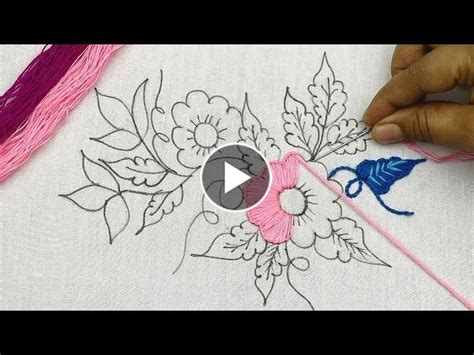 Bordado Fantasía Flor Puntadas Fáciles Hand Embroidery Beautiful F