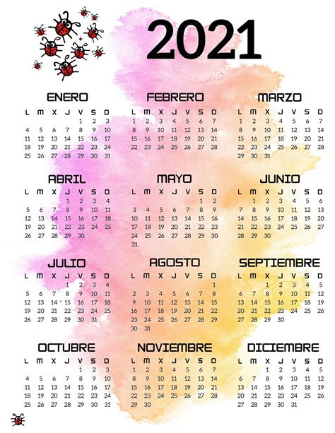 Calendario Horizontal Imprimible 2021 Calendarios Imprimibles Porn