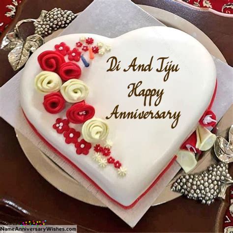 Birthdays is a time for joy, celebration and happiness for everyone. Names Picture of di and jiju is loading. Please wait.... | Happy anniversary cakes, Happy ...