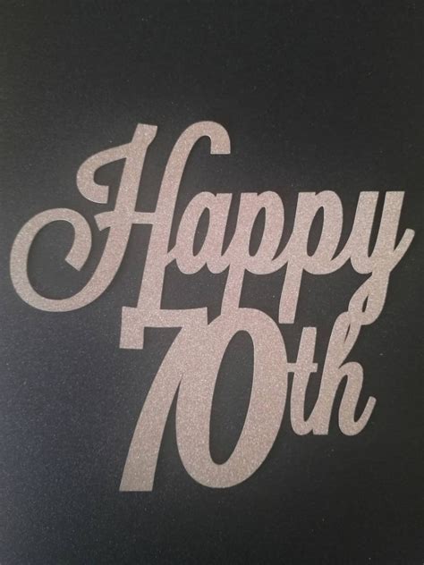 Happy 70th birthday cake topper SVG. Digital download. SVG | Etsy