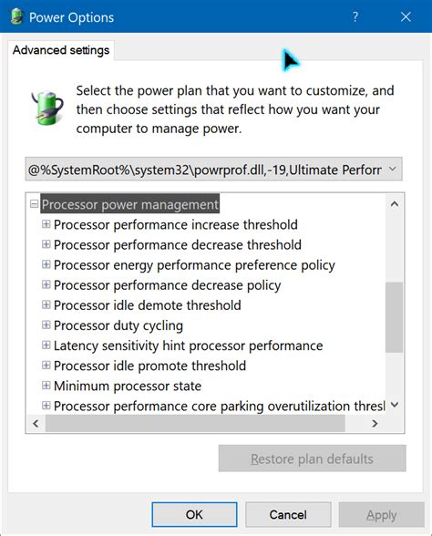 add or remove ultimate performance power plan in windows 10 tutorials