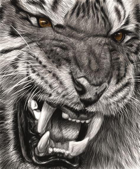 Startling Digital Illustrations Of Fierce Snarling Animals