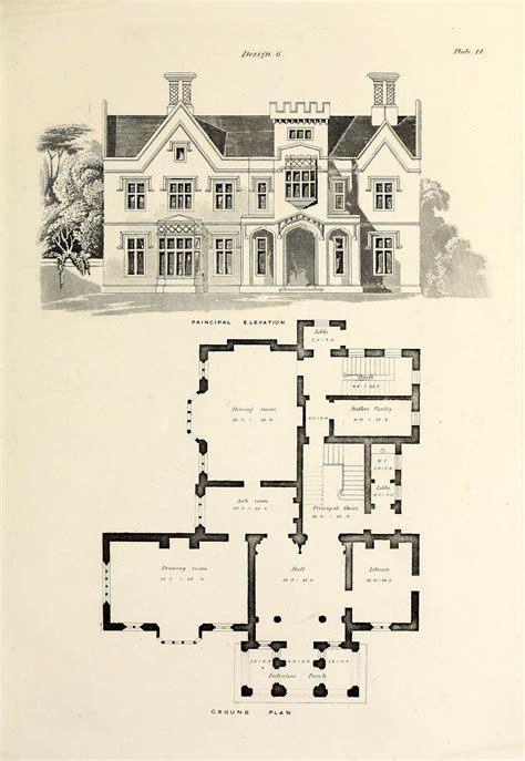 Design For A Gothic Revival Country House Victorian House Plans