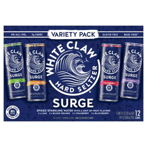 White Claw Hard Seltzer Surge Variety Pack 12 Pk 12 Fl Oz Kroger