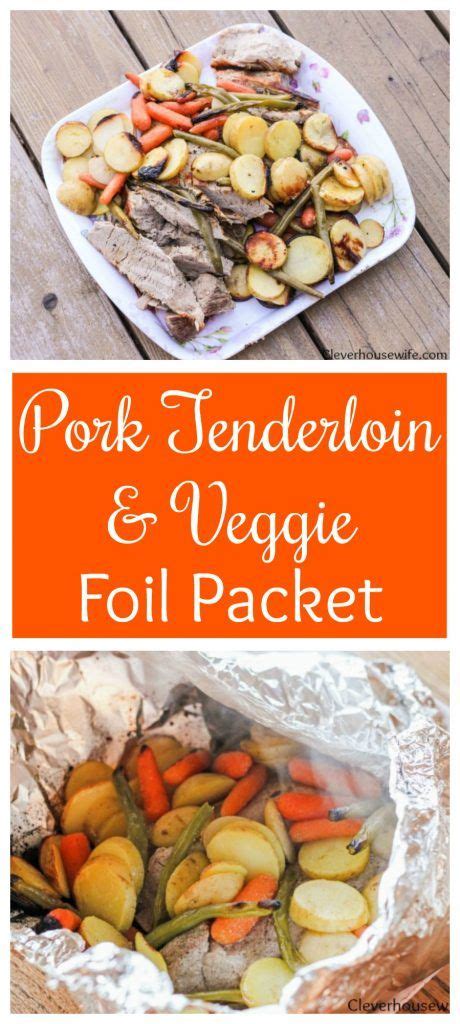 Line a large cooking sheet (jelly roll pan) with aluminum foil and add the vegetables. Pork Tenderloin and Veggie Foil Packet for the whole family | Foil dinners, Foil packets, Tin ...