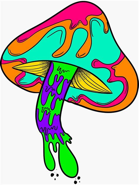 Trippy Drippy Mushroom Sticker For Sale By Giannadiane Vinyl Art