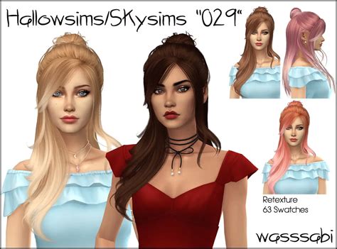 Wasssabi Sims Skysims 029 Hair Retextured Sims 4 Hairs