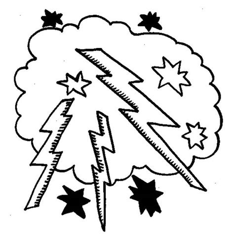 Lighting Bolt In The Cloud Coloring Page : Color Luna