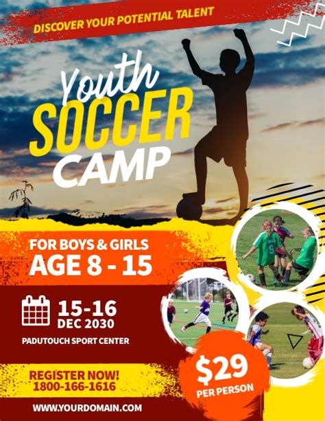 Copy Of Youth Soccer Camp Flyer Template Postermywall