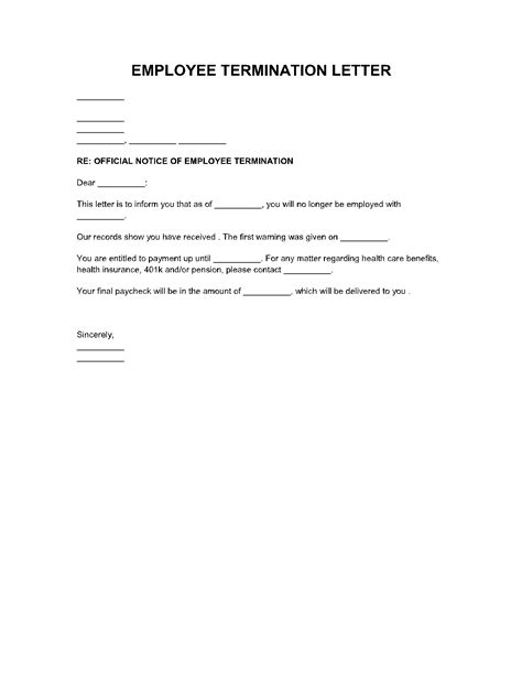 27 Free Employee Termination Letter Templates Word Excel Templates Porn Sex Picture