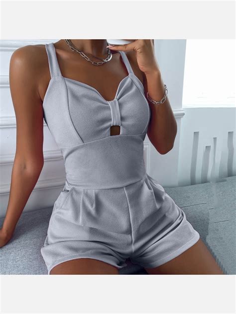 Wholesale Solid Fitted Sleeveless One Piece Romper Shorts Tzt022241 Wholesale7
