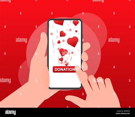 Donate Heart In Flat Style Vector Flat Illustration Stock Vector Image