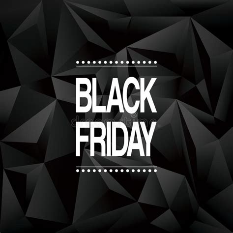 Black Friday Sale Vector Banner With Low Poly Background And Big Title