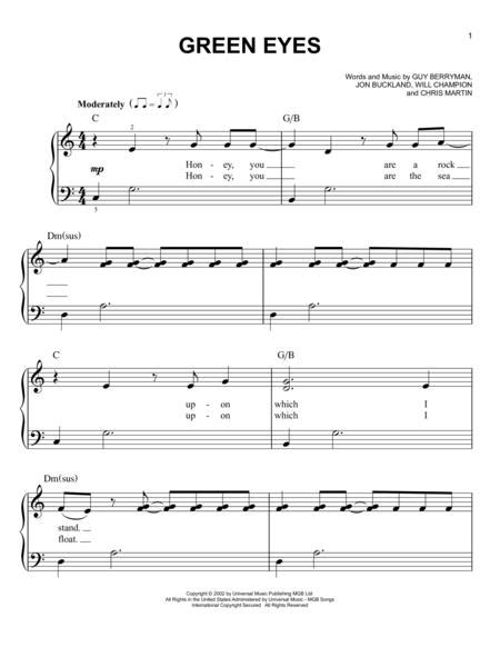 Green Eyes By Coldplay Will Champion Digital Sheet Music For