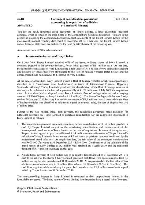 29.18 Tinpot Ltd - Bus Com - Contingent consideration, acquisition of a