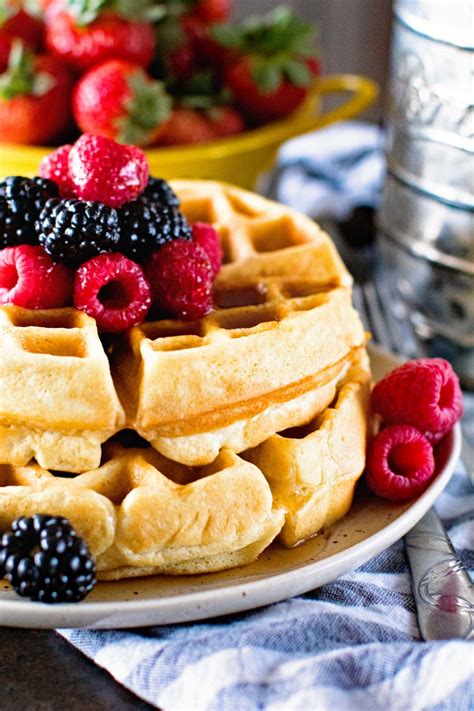 Preheat the oven to 200 degrees f (to keep cooked waffles warm). Thick Fluffy Homemade Waffles - Julie's Eats & Treats