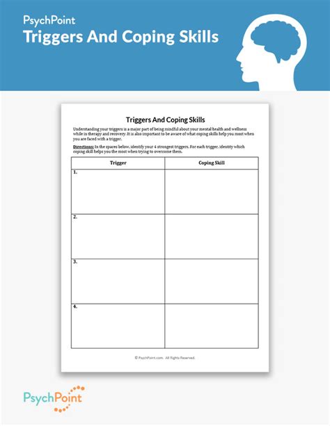 Coping Skills Depression Worksheet Therapist Aid Worksheets Library