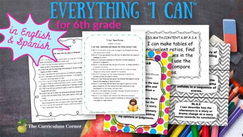 Everything I Can Common Core For 6th Grade The Curriculum Corner 4 5 6