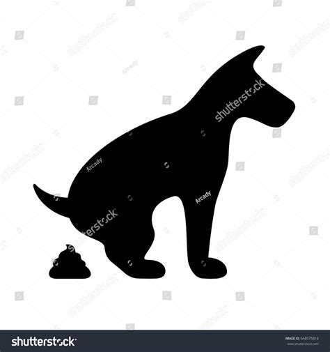 Vektor Stok Dog Pooping Vector Symbol Isolated On Tanpa Royalti